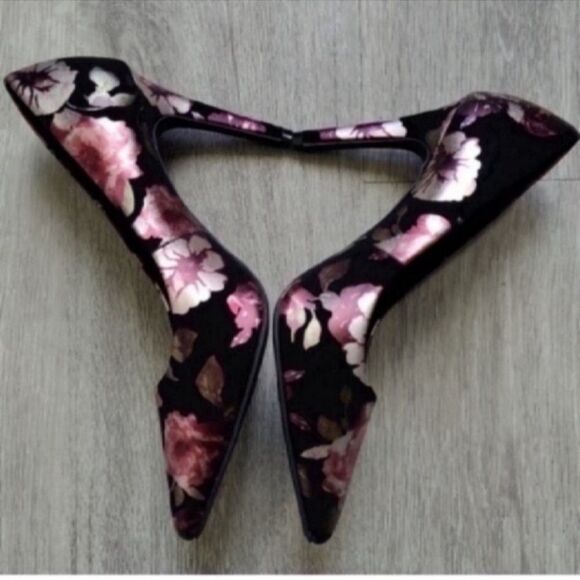 Christian Siriano Floral Black and Pink Women's Heels Size 6 1/2 - Picture 2 of 15